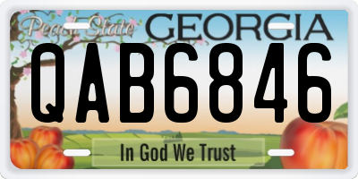 GA license plate QAB6846
