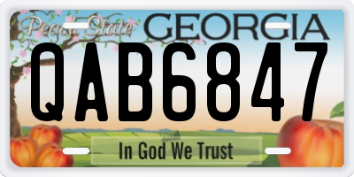 GA license plate QAB6847