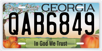 GA license plate QAB6849