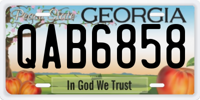 GA license plate QAB6858