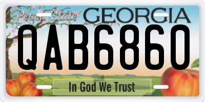 GA license plate QAB6860