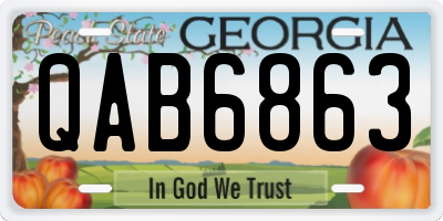 GA license plate QAB6863