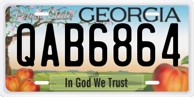 GA license plate QAB6864