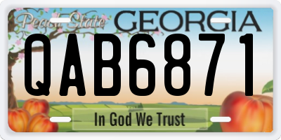 GA license plate QAB6871