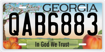 GA license plate QAB6883