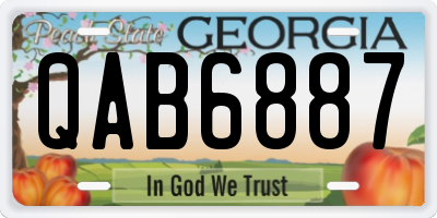 GA license plate QAB6887