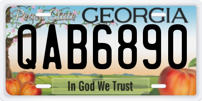 GA license plate QAB6890