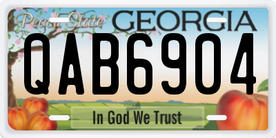 GA license plate QAB6904