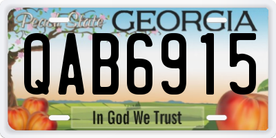 GA license plate QAB6915