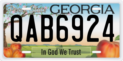 GA license plate QAB6924