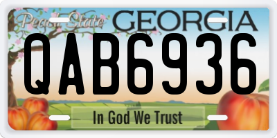 GA license plate QAB6936