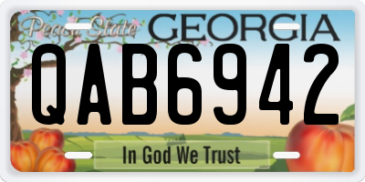 GA license plate QAB6942