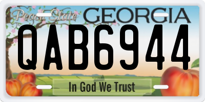 GA license plate QAB6944