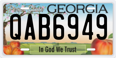 GA license plate QAB6949