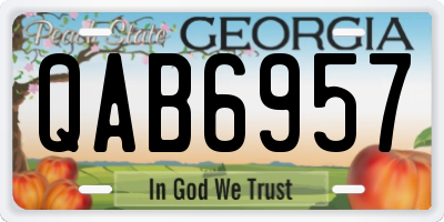 GA license plate QAB6957