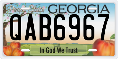 GA license plate QAB6967