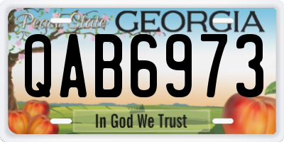 GA license plate QAB6973