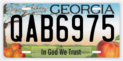 GA license plate QAB6975