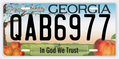 GA license plate QAB6977