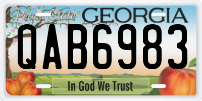 GA license plate QAB6983