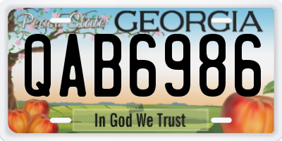 GA license plate QAB6986