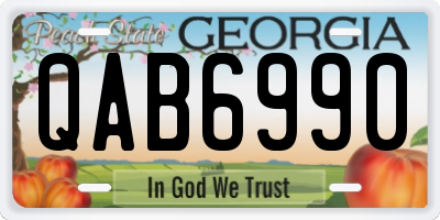 GA license plate QAB6990