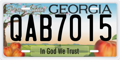 GA license plate QAB7015