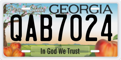 GA license plate QAB7024