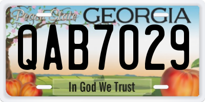 GA license plate QAB7029
