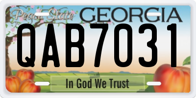 GA license plate QAB7031