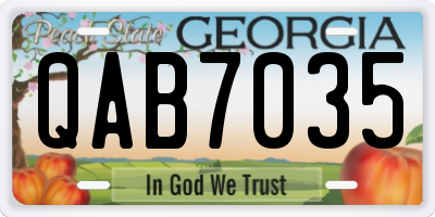 GA license plate QAB7035