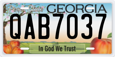 GA license plate QAB7037