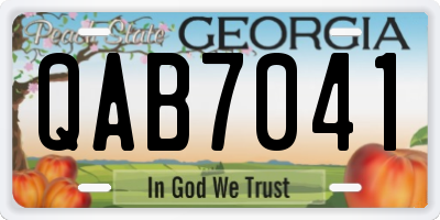 GA license plate QAB7041