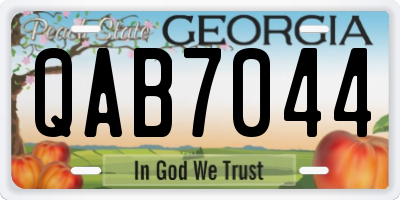 GA license plate QAB7044