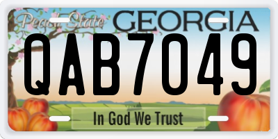 GA license plate QAB7049