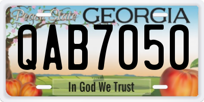 GA license plate QAB7050
