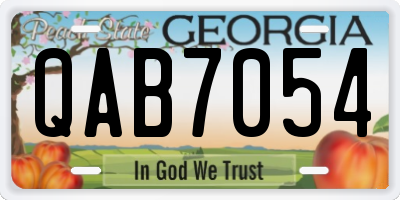 GA license plate QAB7054