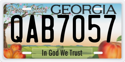 GA license plate QAB7057