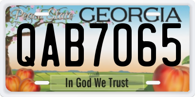 GA license plate QAB7065