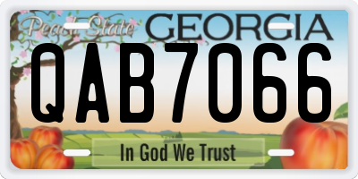 GA license plate QAB7066