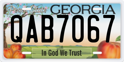 GA license plate QAB7067