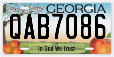 GA license plate QAB7086