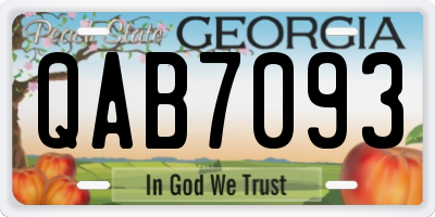 GA license plate QAB7093