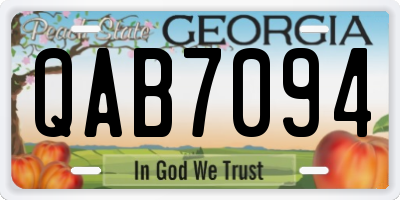 GA license plate QAB7094
