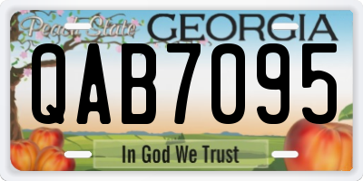 GA license plate QAB7095