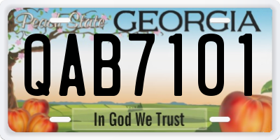 GA license plate QAB7101