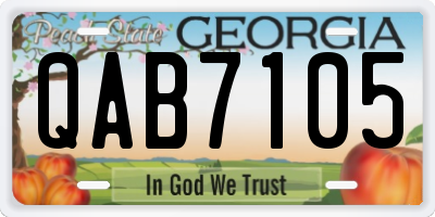 GA license plate QAB7105