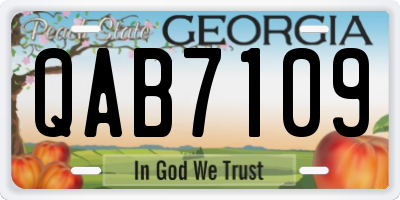 GA license plate QAB7109