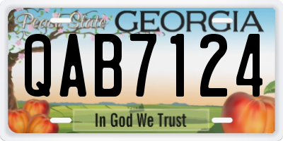 GA license plate QAB7124
