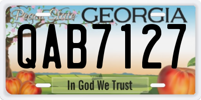 GA license plate QAB7127